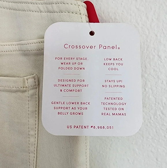 Isabel Maternity Crossover Panel Cream Skinny Jeans Size 8 (NWT) - Picture 7 of 10